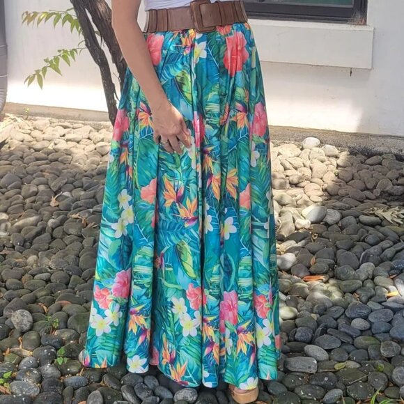 Rachel Zoe Full Size‎ Maxi Skirt Tropical Bright Vacation Billowy Medium NWT - Picture 16 of 16
